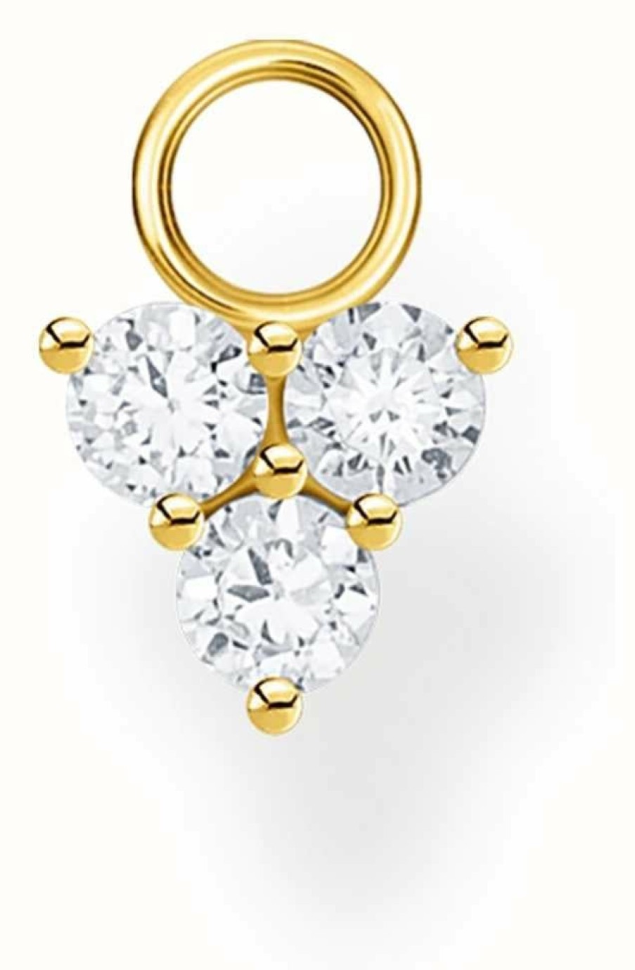 Jewelry Thomas Sabo Jewellery | Thomas Sabo 18K Yellow Gold Single Earring Pendant | White Stones