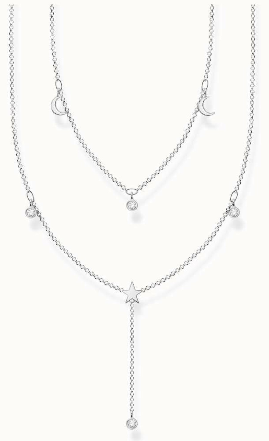 Jewelry Thomas Sabo Jewellery | Thomas Sabo Sterling Silver Y-Necklace | Stars | 45Cm