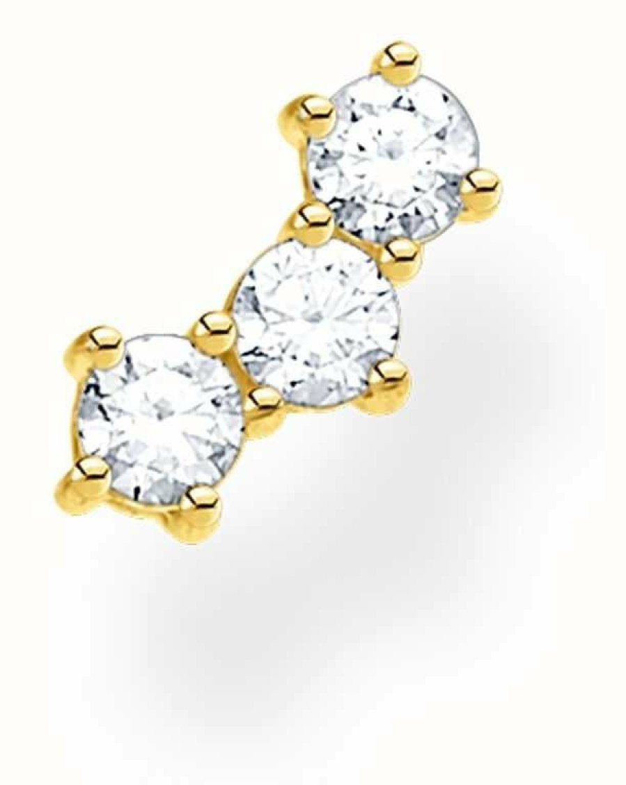 Jewelry Thomas Sabo Jewellery | Thomas Sabo 18K Yellow Gold Single Stud Earring | Zirconia Stones