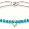 Jewelry Thomas Sabo Jewellery | Thomas Sabo Charming | Silver Stone Turquoise Beaded Tie Bracelet