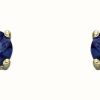 Jewelry Elements Silver | Elements Gold 9K Yellow Gold Sapphire September Stud Earrings