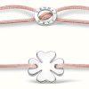 Jewelry Thomas Sabo Jewellery | Thomas Sabo Pink Nylon Cloverleaf Bracelet