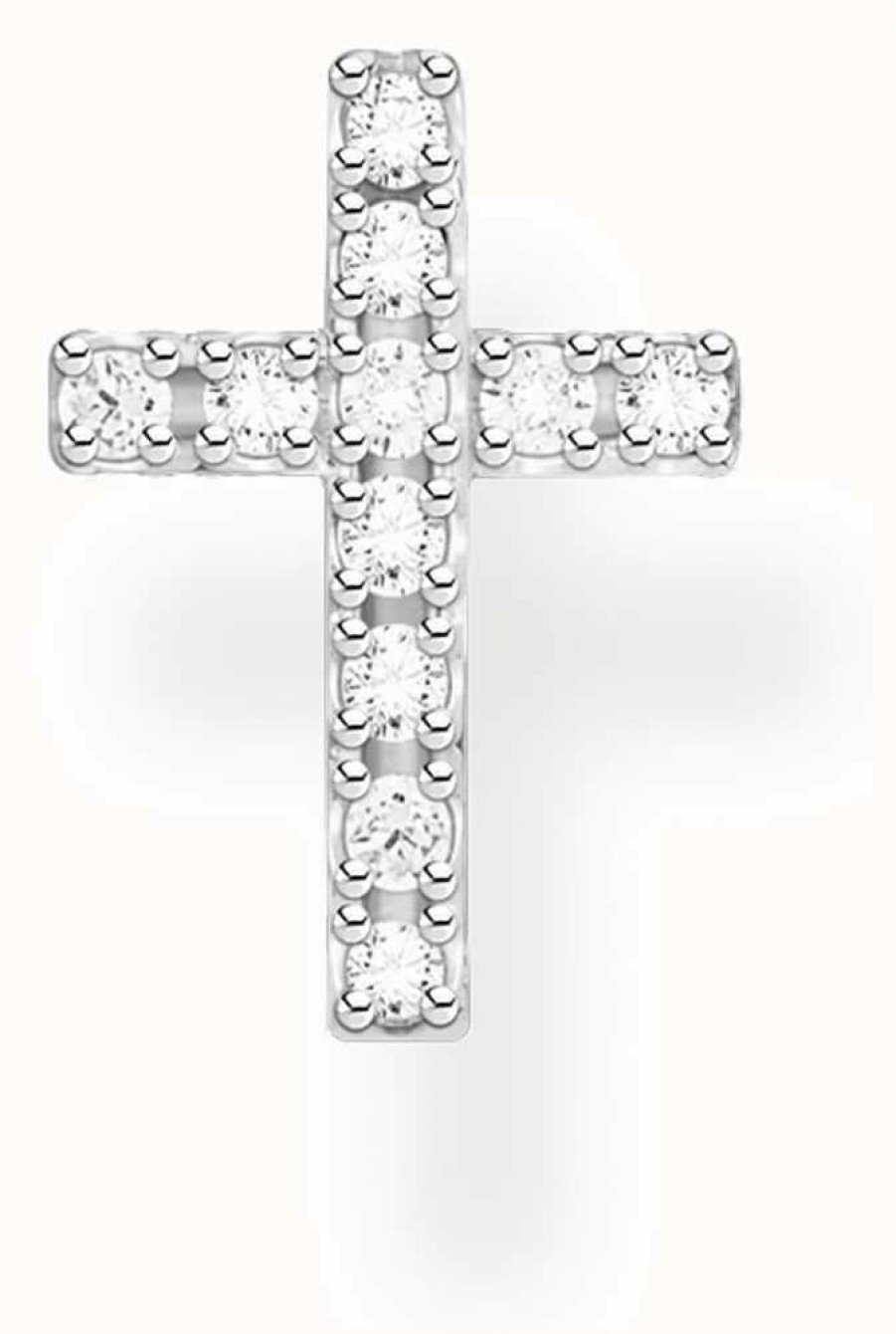 Jewelry Thomas Sabo Jewellery | Thomas Sabo Sterling Silver Single Cross Stud Earring | Zirconia-Pave