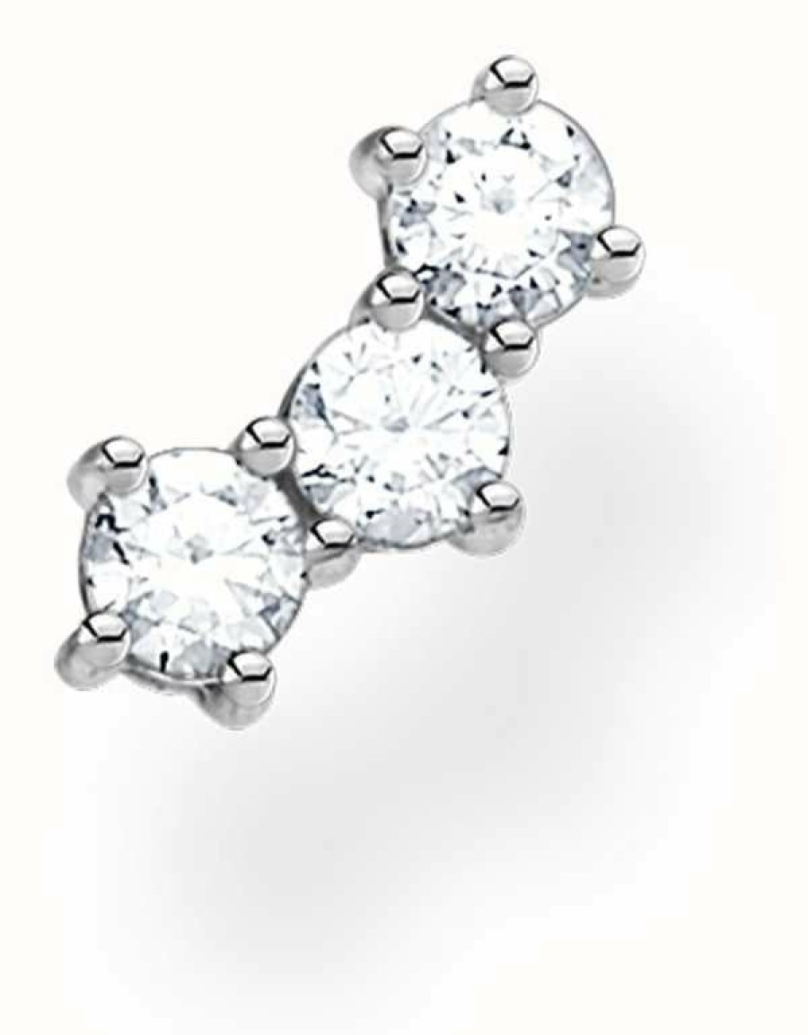 Jewelry Thomas Sabo Jewellery | Thomas Sabo Sterling Silver Three Stone Single Stud Earring