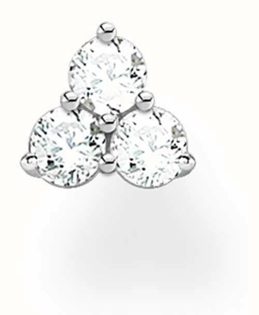 Jewelry Thomas Sabo Jewellery | Thomas Sabo Sterling Silver Sparkling Stones Single Stud Earring