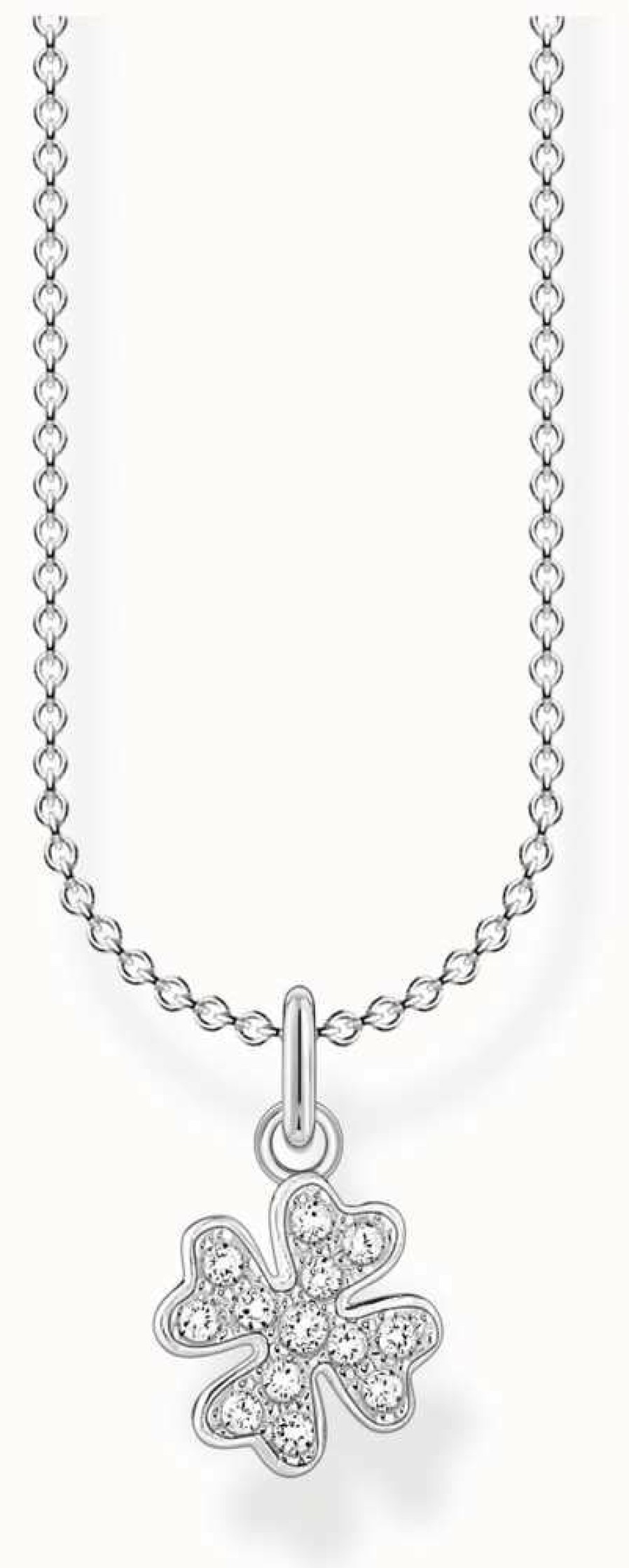 Jewelry Thomas Sabo Jewellery | Thomas Sabo Sterling Silver Pave Cloverleaf Necklace