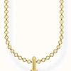 Jewelry Thomas Sabo Jewellery | Thomas Sabo 18K Yellow Gold Plated Cloverleaf Necklace | 38-45Cm