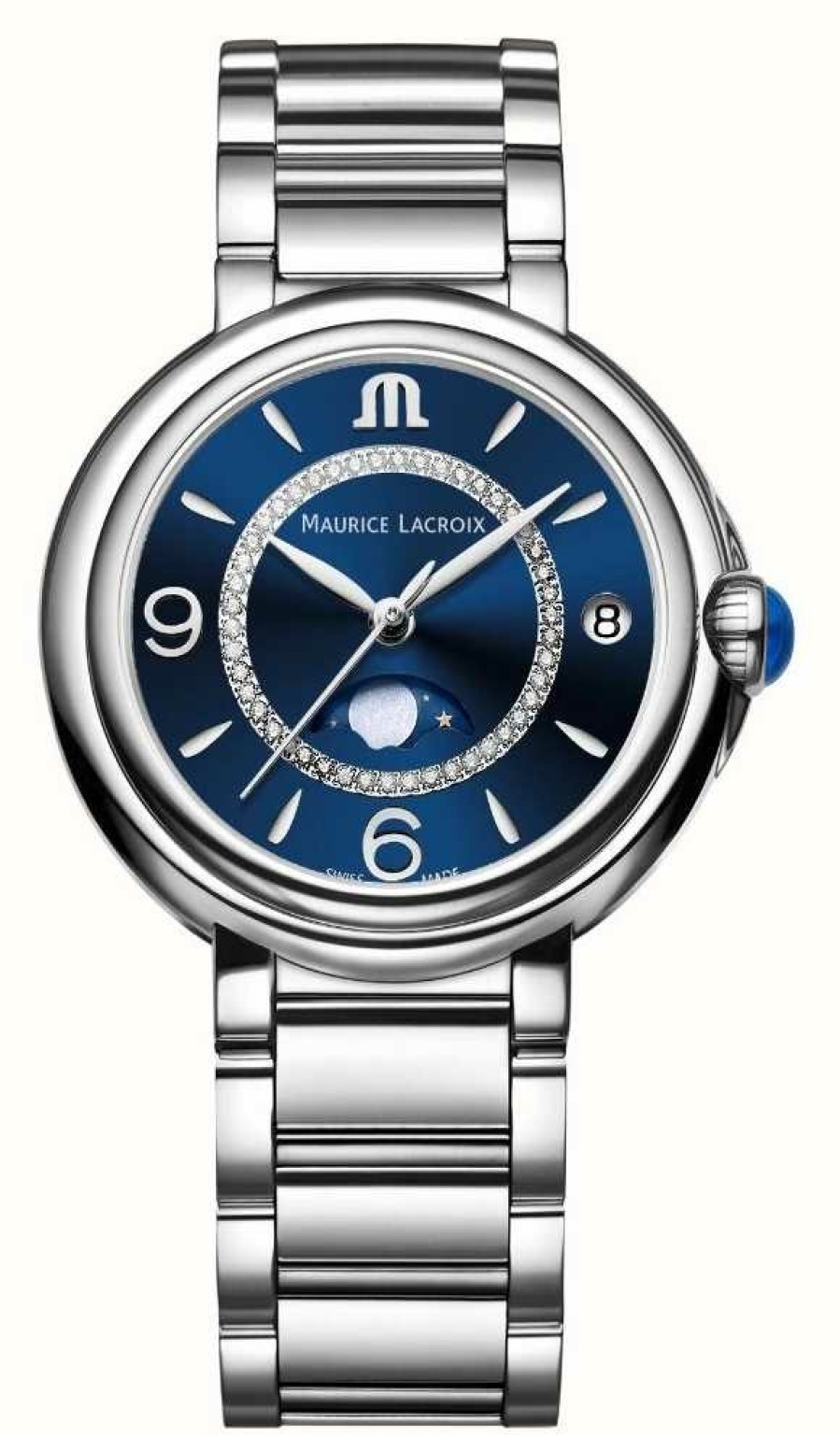 Women'S Maurice Lacroix | Maurice Lacroix Fiaba Moonphase Women'S Quartz Diamond Stainless Steel