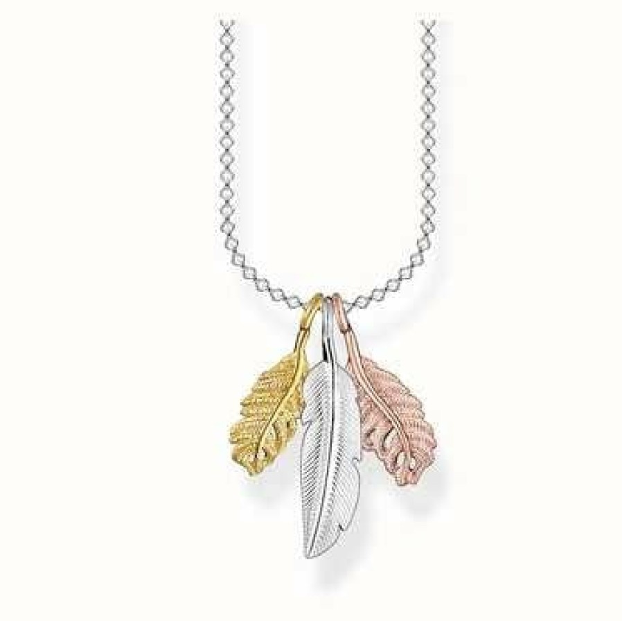 Jewelry Thomas Sabo Jewellery | Thomas Sabo Necklace Feathers 45Cm Women'S Gold Plated