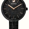 Women'S Swarovski | Swarovski Cosmopolitan (32Mm) Black Glitter Dial / Black Pvd Stainless Steel