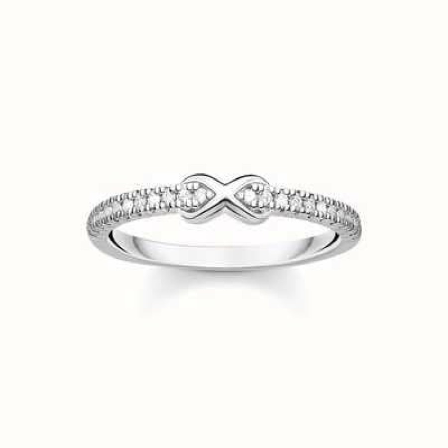 Jewelry Thomas Sabo Jewellery | Thomas Sabo Inifinity Sterling Silver White Stone Ring Uk N