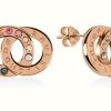 Jewelry Radley Jewellery | Radley Jewellery Sterling Silver Rose Gold Rainbow Double Loop Stud Earrings