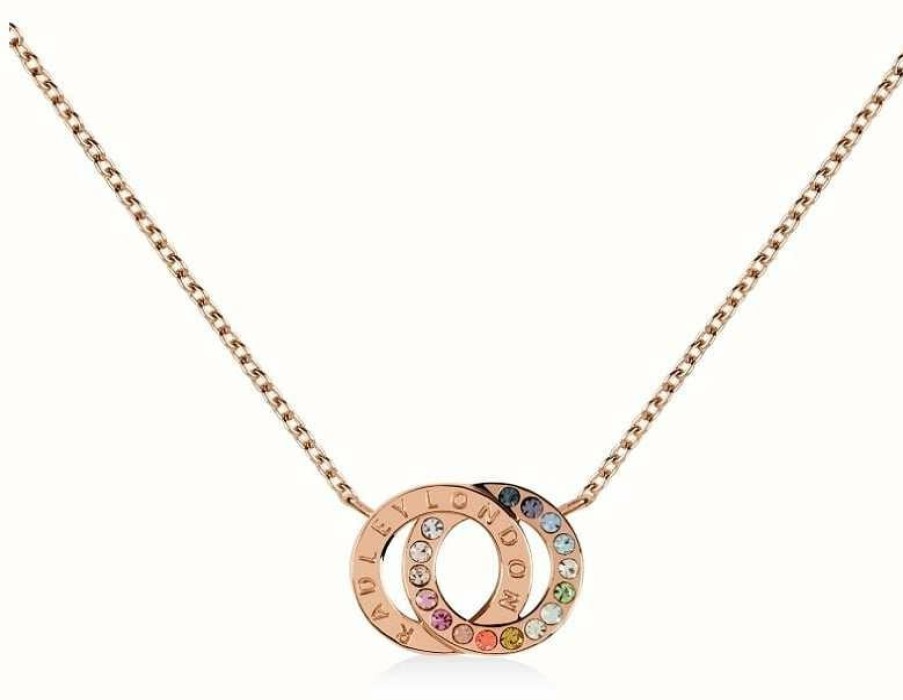 Jewelry Radley Jewellery | Radley Jewellery Sterling Silver 18Ct Rose Gold Double Hoop Necklace