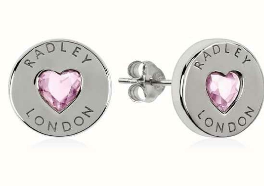 Jewelry Radley Jewellery | Radley Jewellery Sterling Silver Heart Disc Earrings