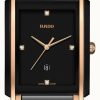 Men'S RADO | Rado Integral L Men'S Black/Rose Gold Pvd Plated Bracelet Diamond Black Dial