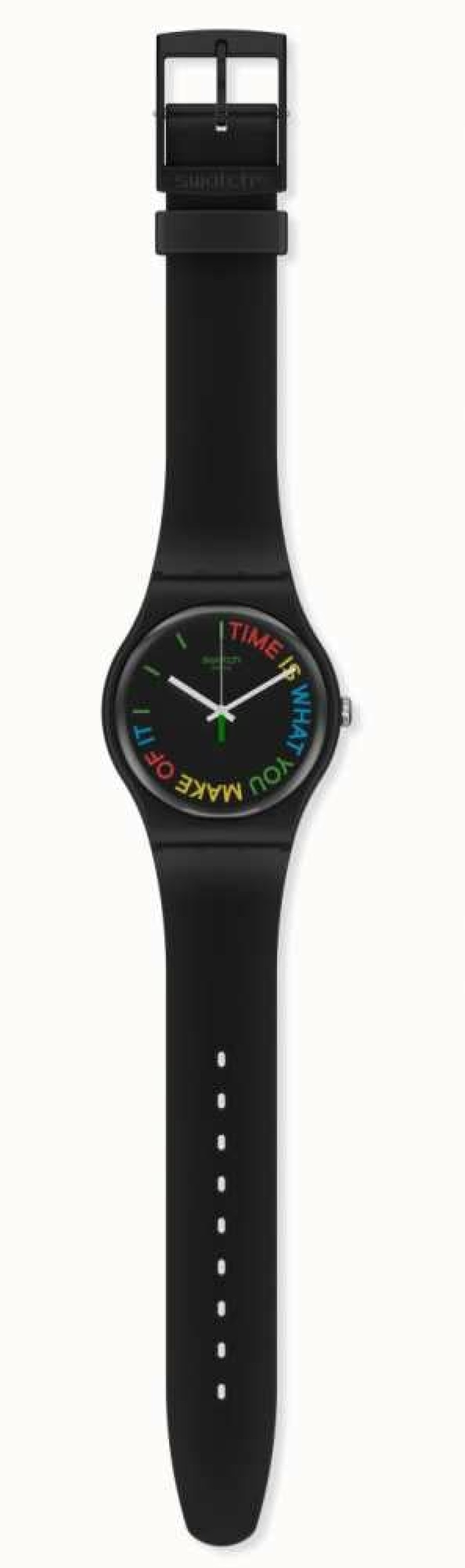 Men'S Swatch | Swatch Freetid | Original Gent | Black Plastic Strap | Black Dial