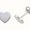 Jewelry James Moore | James Moore Th Silver Plain Heart Stud Earrings