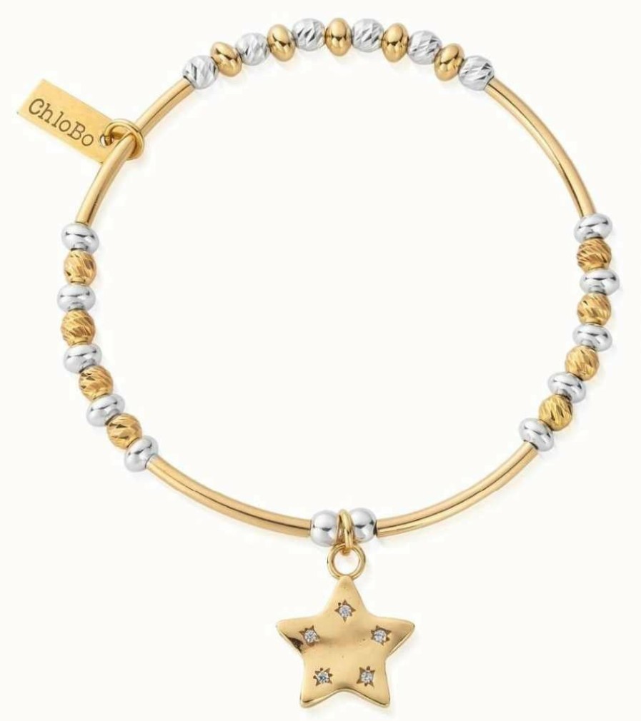 Jewelry ChloBo Jewellery | Chlobo Gold & Silver Sparkle Star Bracelet