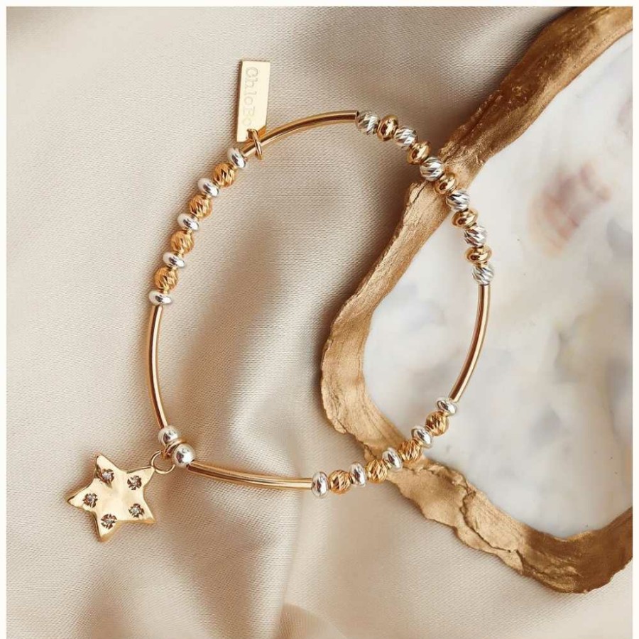 Jewelry ChloBo Jewellery | Chlobo Gold & Silver Sparkle Star Bracelet