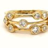 Jewelry James Moore | Lm 18Ct Yellow Gold Boodle Style 3 Row 0.75Ct Total