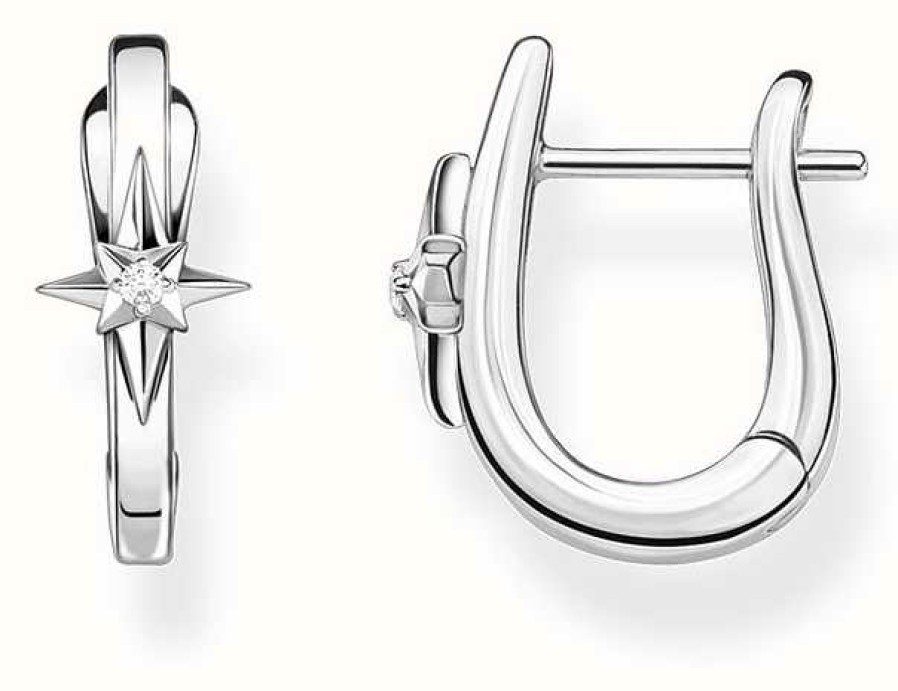 Jewelry Thomas Sabo Jewellery | Thomas Sabo Sterling Silver Star Hoop Earrings