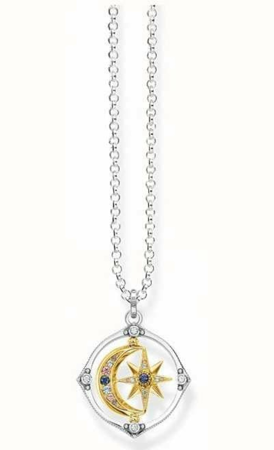 Jewelry Thomas Sabo Jewellery | Thomas Sabo Sterling Silver Star & Gold Moon Necklace