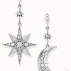 Jewelry Thomas Sabo Jewellery | Thomas Sabo Sterling Silver Royalty Star And Moon Earrings