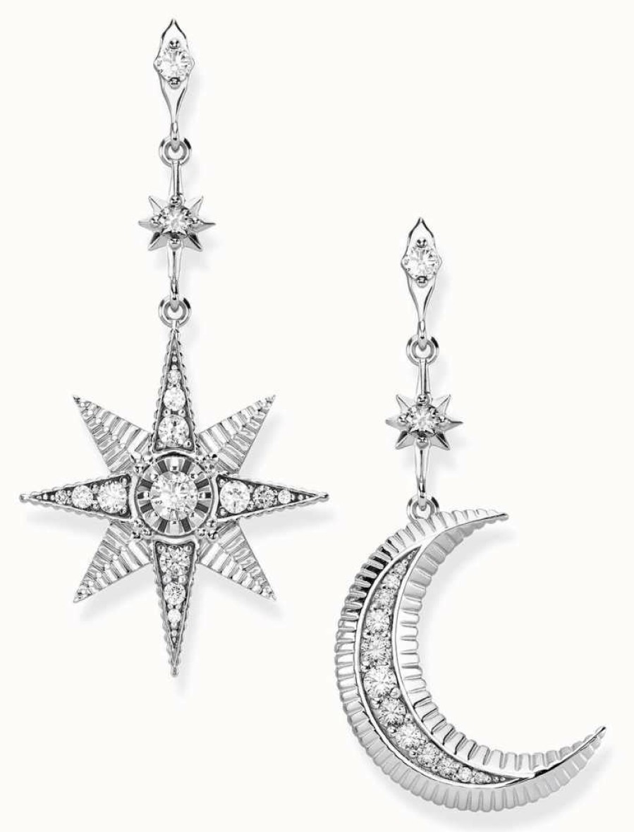 Jewelry Thomas Sabo Jewellery | Thomas Sabo Sterling Silver Royalty Star And Moon Earrings