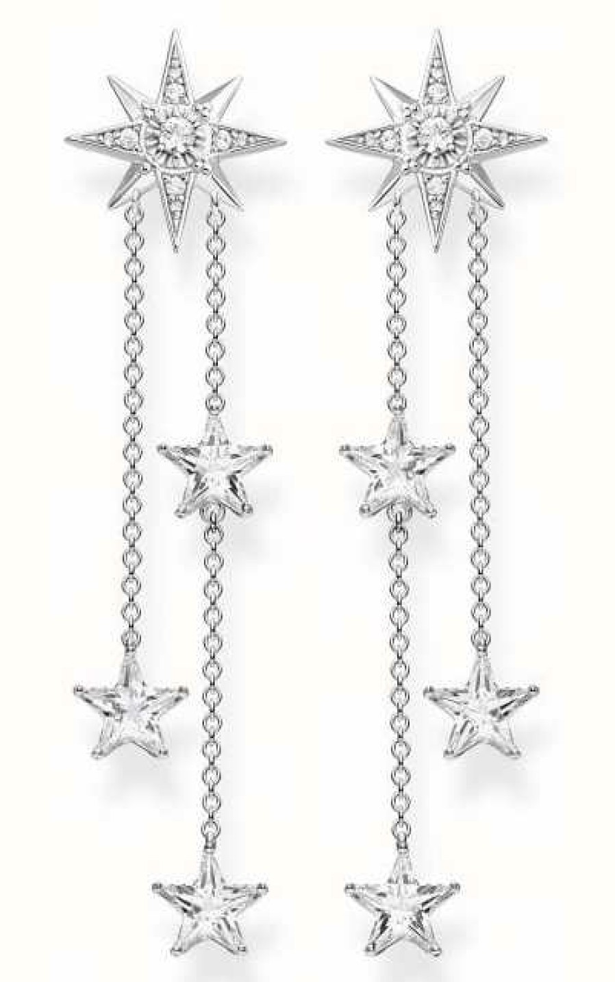 Jewelry Thomas Sabo Jewellery | Thomas Sabo Sterling Silver 'Stars' Dangly Earrings