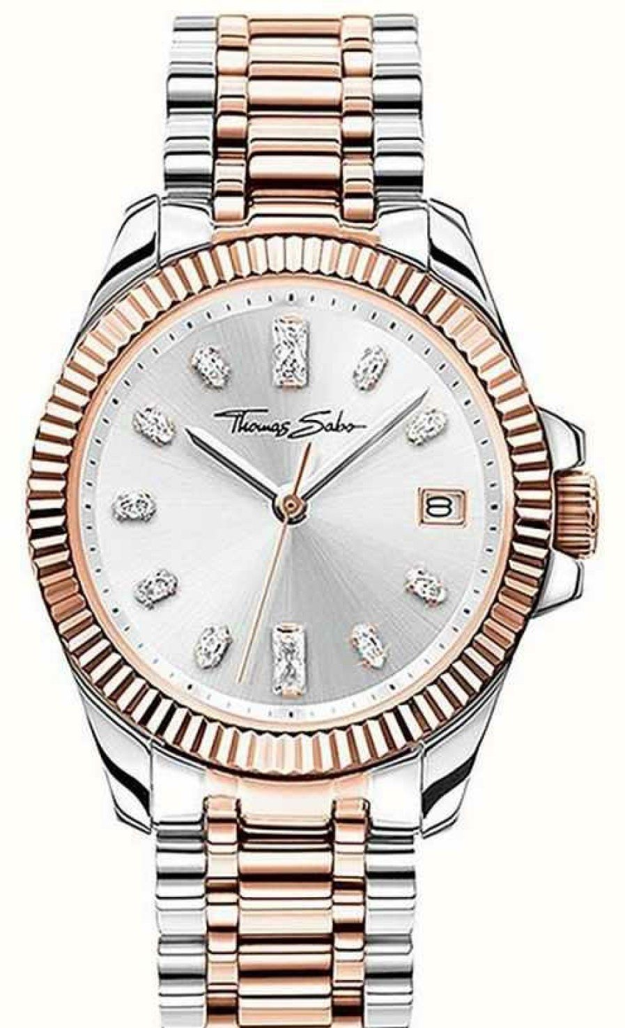 Women'S Thomas Sabo | Thomas Sabo | Women'S | Divine | Two-Tone Steel Bracelet | Silver Dial