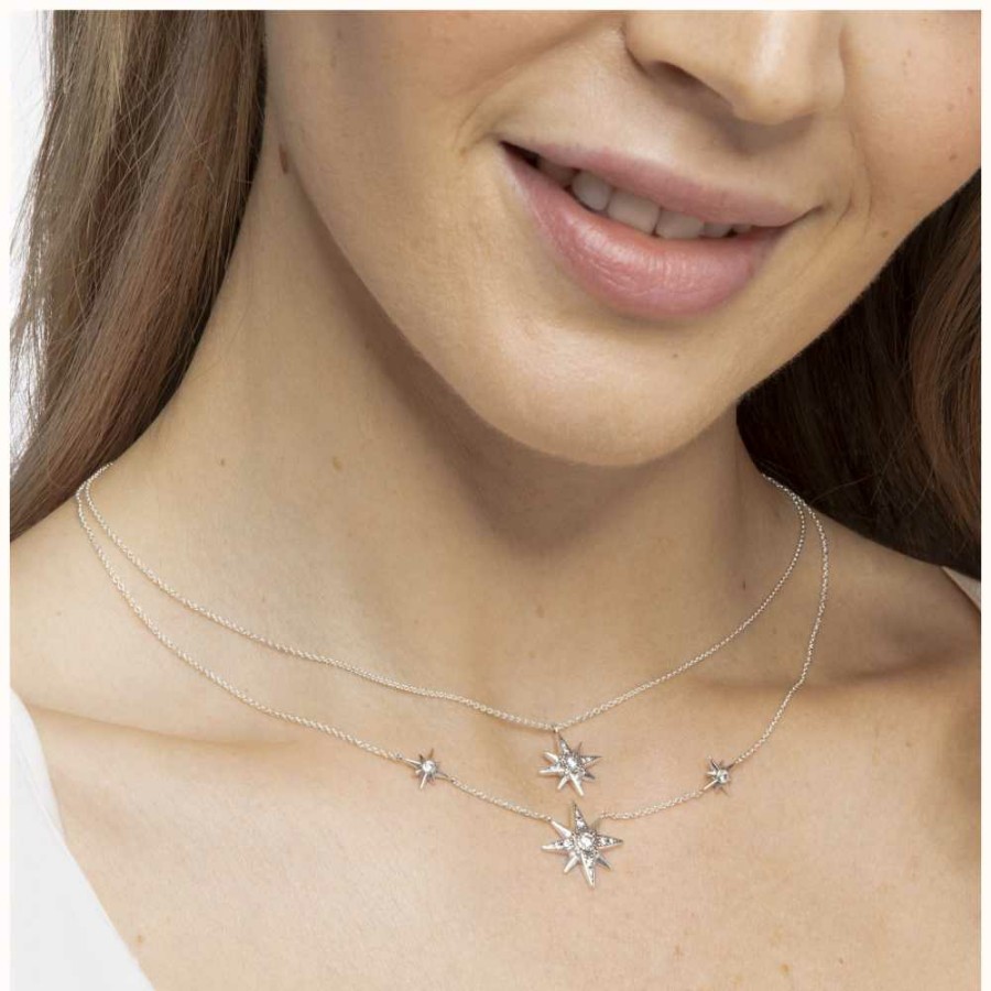 Jewelry Thomas Sabo Jewellery | Thomas Sabo Sterling Silver Star Necklace | 40-45Cm