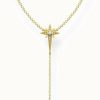 Jewelry Thomas Sabo Jewellery | Thomas Sabo 18K Yellow Gold Plated Star & Freshwater Pearl Necklace