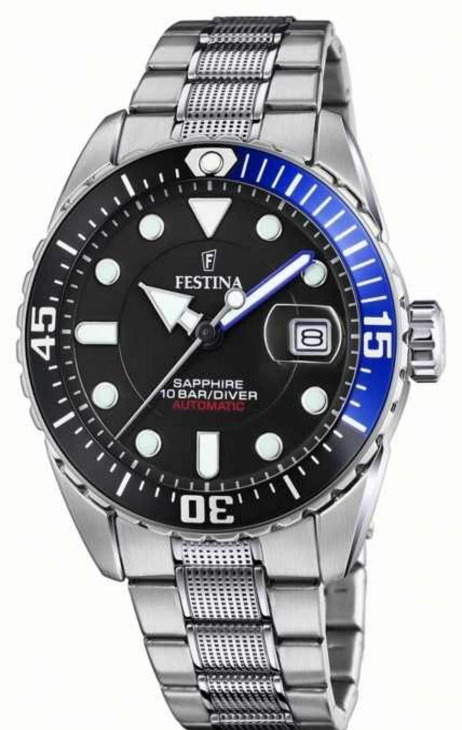 Men'S Festina | Festina Men'S Automatic | Stainless Steel Bracelet | Black Dial