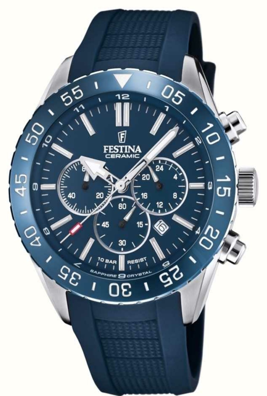 Women'S Festina | Festina Men'S Ceramic | Blue Silicone Strap | Blue Dial