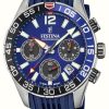 Men'S Festina | Festina Men'S Chronograph | Blue Silicone Strap | Blue Dial