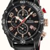 Men'S Festina | Festina Men'S Chronograph | Black Leather Strap | Black Dial