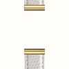 Women'S Herbelin | Herbelin Antares Interchangeable Watch Strap - Iguana Textured White Leather / Gold Pvd - Strap Only