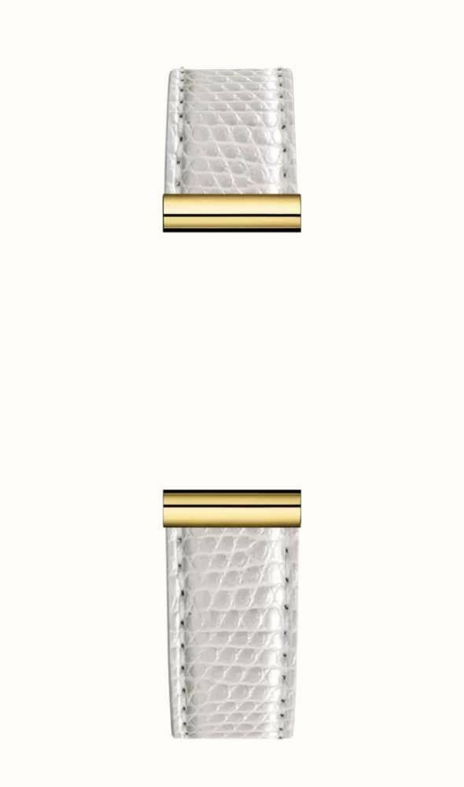 Women'S Herbelin | Herbelin Antares Interchangeable Watch Strap - Iguana Textured White Leather / Gold Pvd - Strap Only