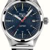 Men'S Ball Watch Company | Ball Watch Company Fireman Nightbreaker | Stainless Steel Bracelet | Blue Dial | 40Mm