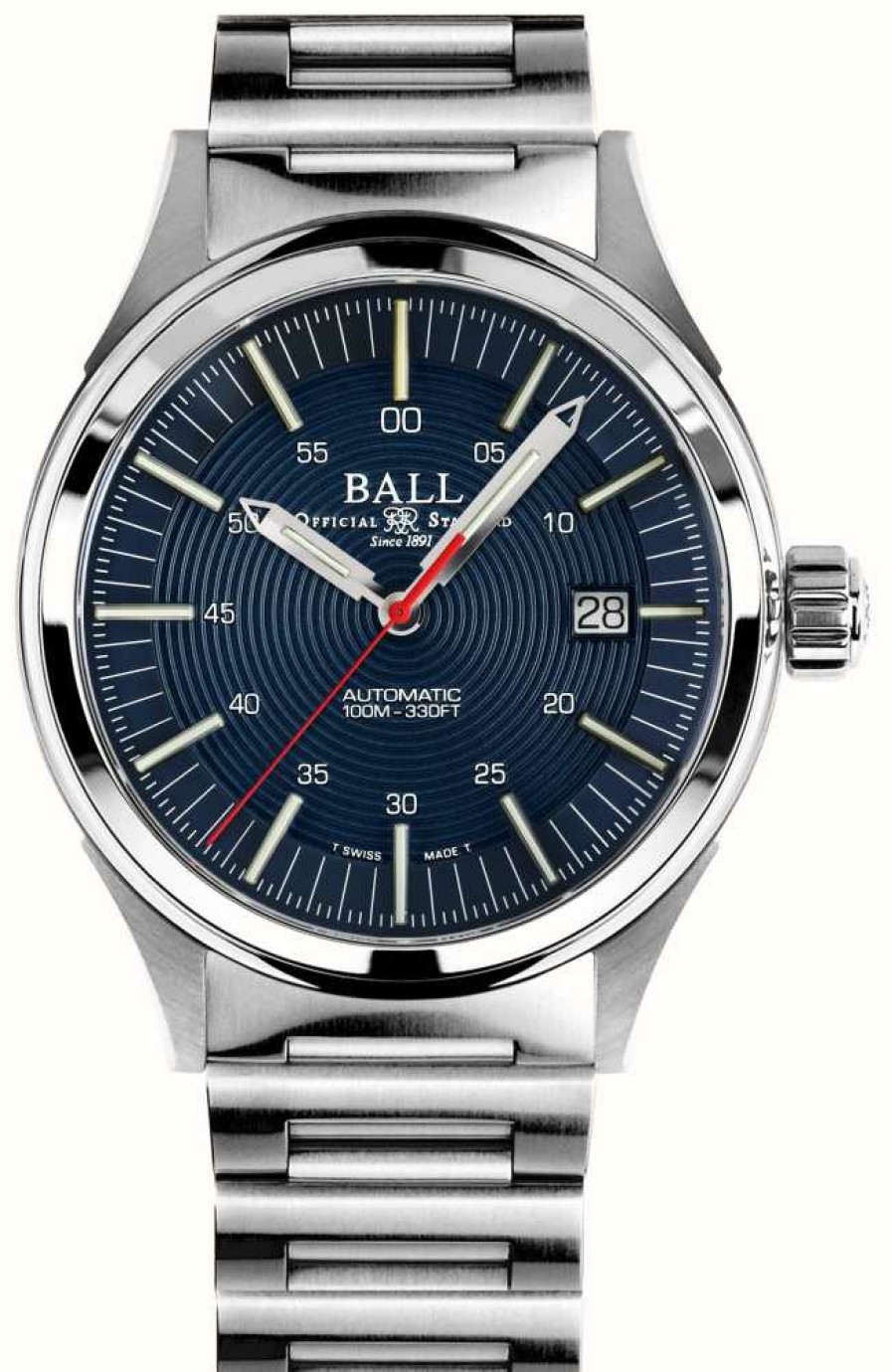 Men'S Ball Watch Company | Ball Watch Company Fireman Nightbreaker | Stainless Steel Bracelet | Blue Dial | 40Mm