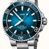 Men'S ORIS | Oris Aquis Date Calibre 400 Automatic (43.5Mm) Blue Dial / Stainless Steel Bracelet