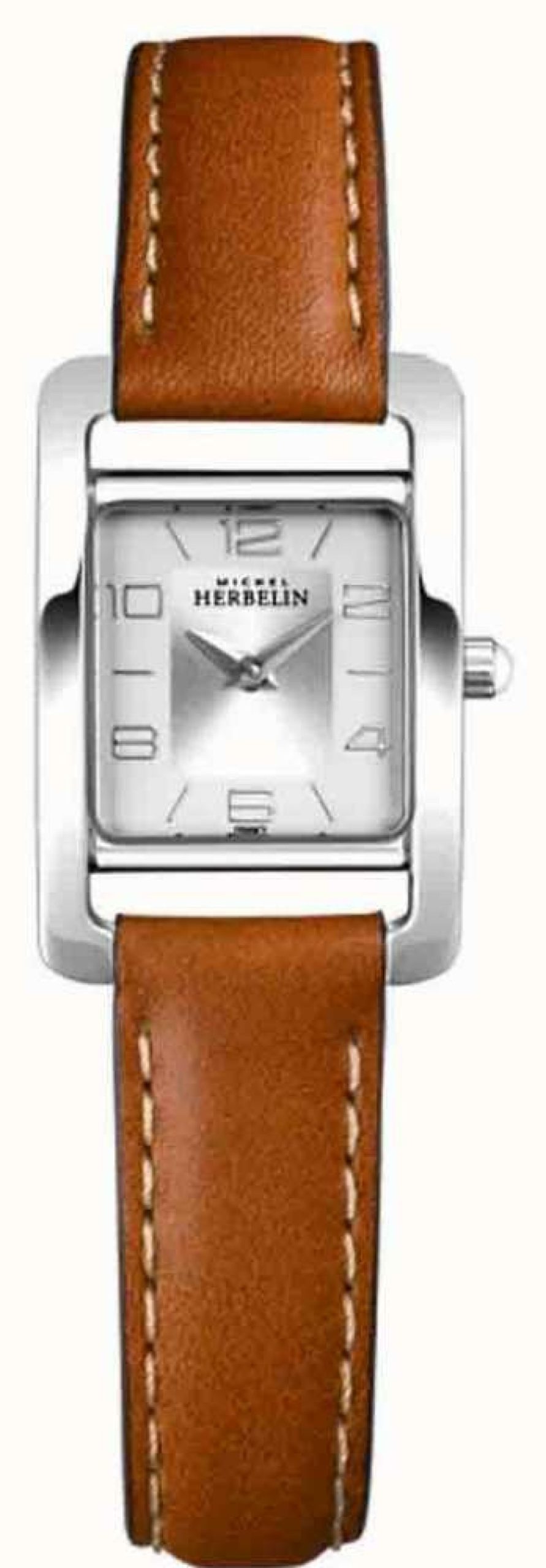 Women'S Herbelin | Herbelin V Avenue | Brown Leather Strap | Silver Dial