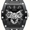 Men'S Guess | Guess Phoenix | Men'S Black Silicone Strap | Black Dial