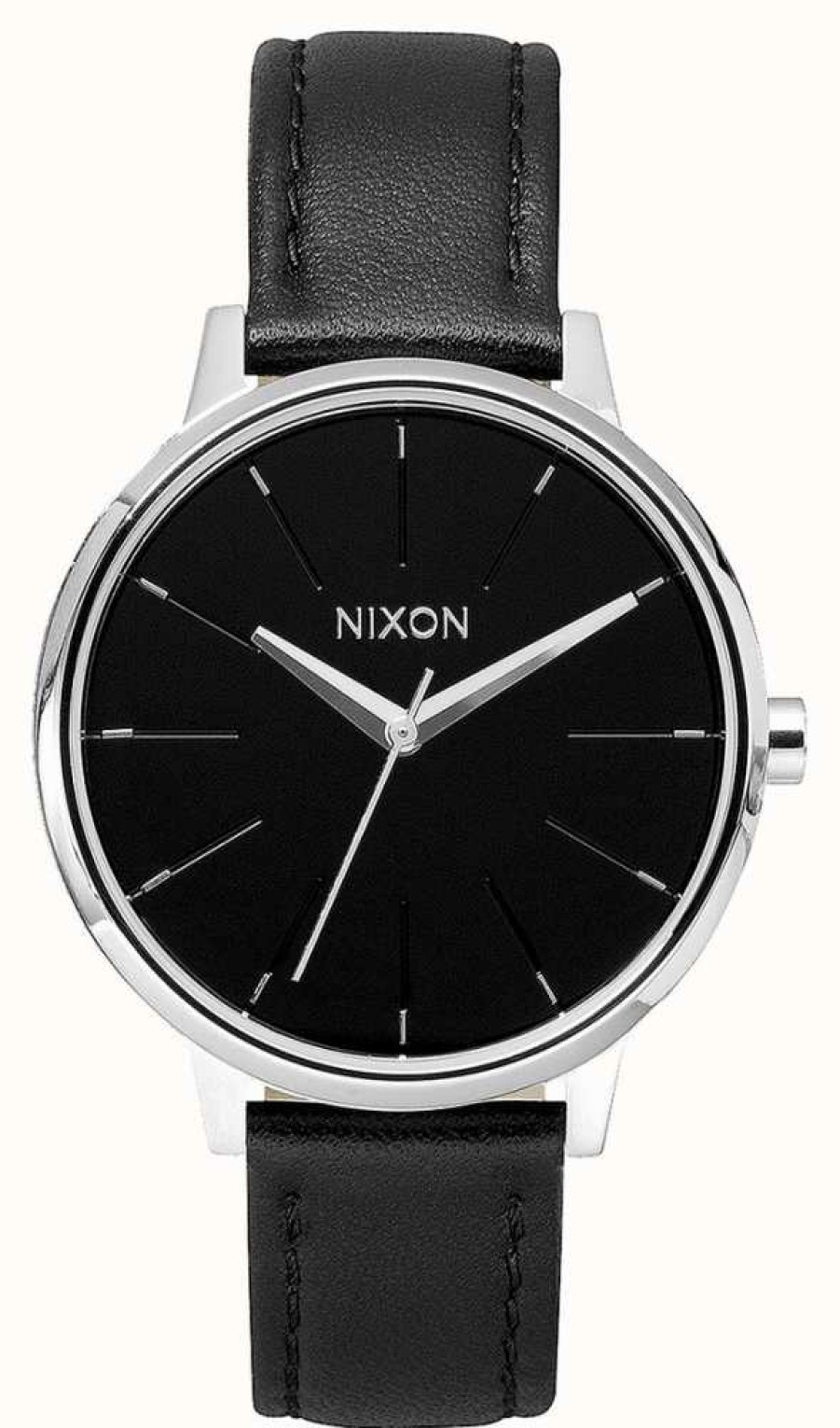 Women'S Nixon | Nixon Kensington Leather | Black | Black Leather Strap | Black Dial