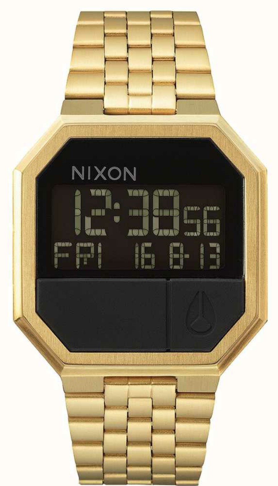 Men'S Nixon | Nixon Re-Run | All Gold | Digital | Gold Ip Steel Bracelet