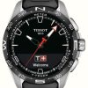 Men'S Tissot | Tissot T-Touch Connect Solar Titanium (47.5Mm) Black Dial / Black Synthetic Strap