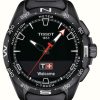 Men'S Tissot | Tissot T-Touch Connect Solar Pvd Titanium (47.5Mm) Black Dial / Black Synthetic Strap