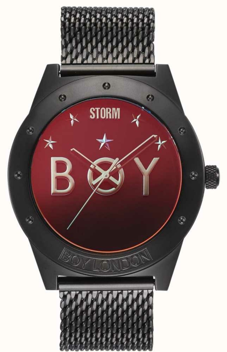 Men'S STORM | Storm Boy Star Slate Lazer Red | Limited Edition | Slate Mesh Bracelet