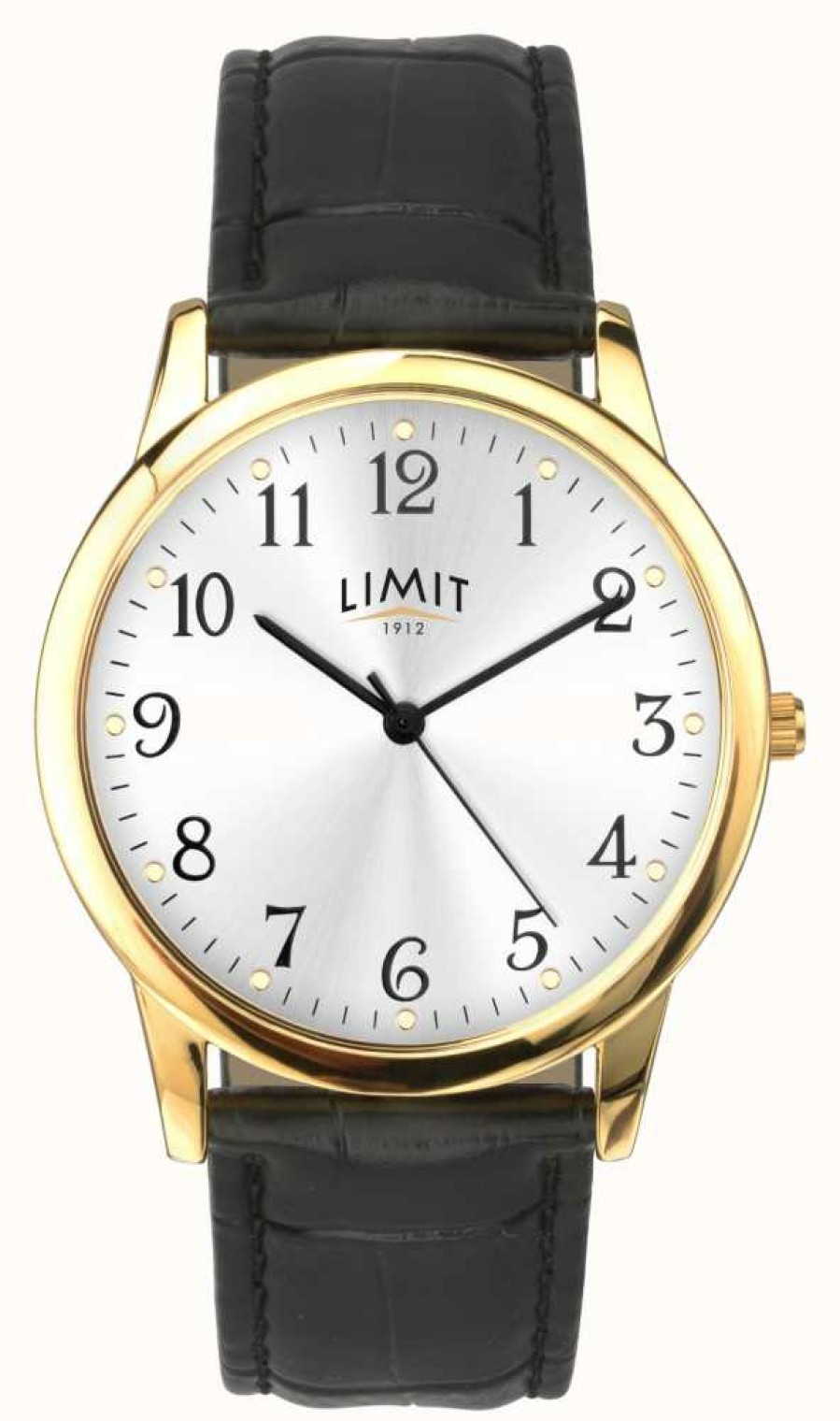 Men'S Limit | Limit Gold Case 38Mm Black Croc Effect Strap