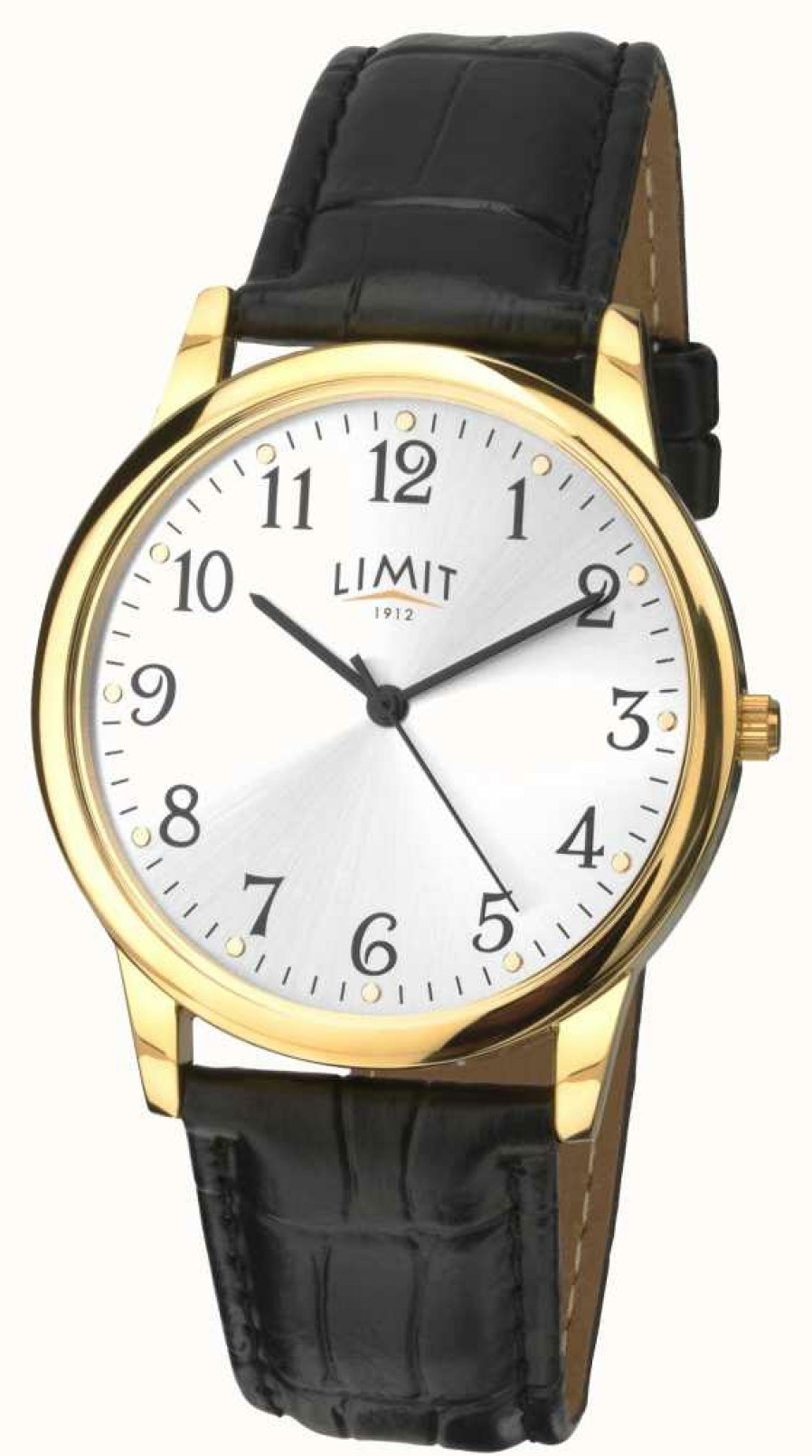 Men'S Limit | Limit Gold Case 38Mm Black Croc Effect Strap